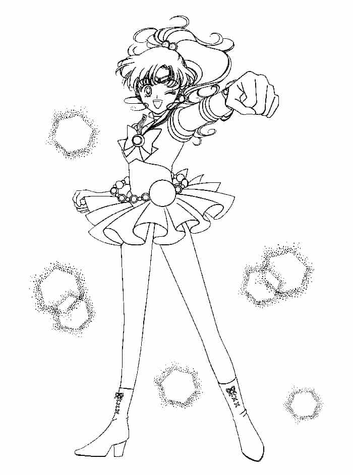 Sailor Moon Coloring Pages In Her Dress