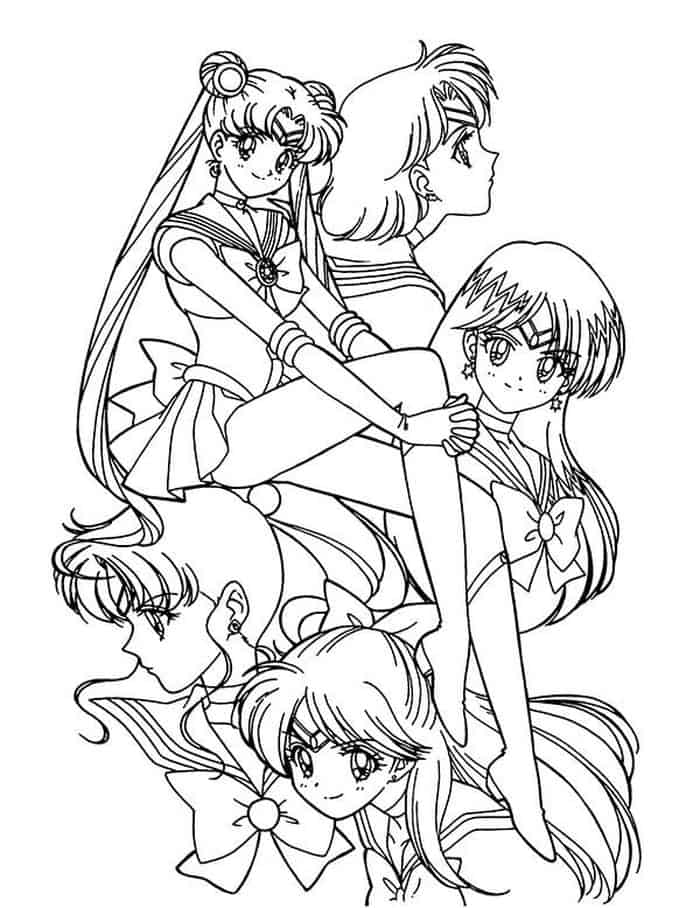 Sailor Moon Group Coloring Pages