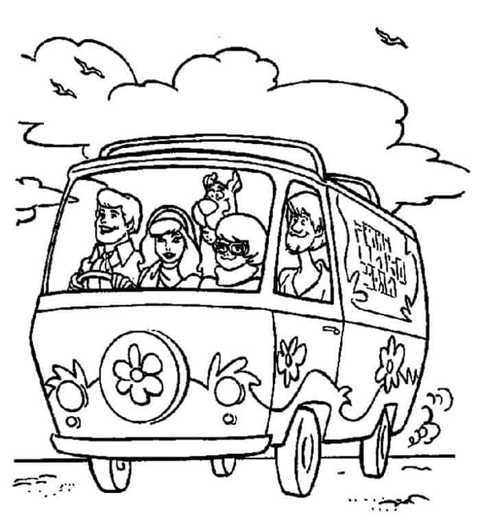 Scooby Doo Mystery Machine Coloring Pages