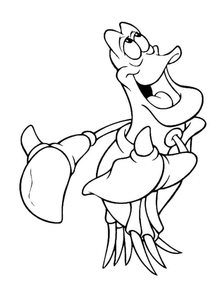 Sebastian Crab Coloring Pages