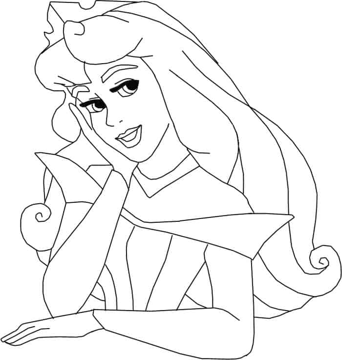 Sleeping Beauty Head Coloring Pages