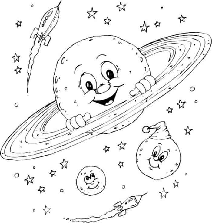 Solar System Coloring Pages With Eyes