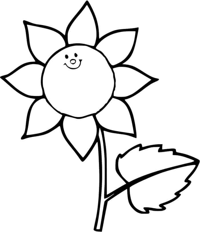Sunflower Coloring Pages For Preschoolers