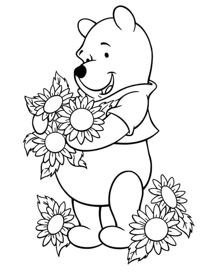 Sunflower Coloring Pages With Winnie The Pooh