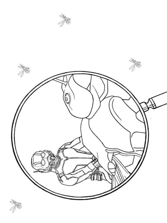 The Bakc Of Ant Man Mask Coloring Pages