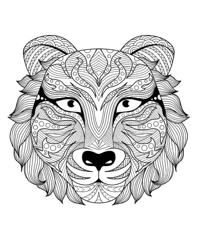 Tiger Mandala Coloring Pages