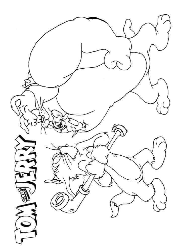 Tom And Jerry And Spike Coloring Pages