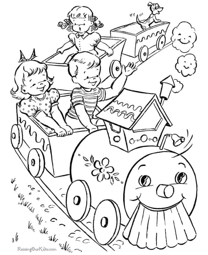 Toy Train Coloring Pages