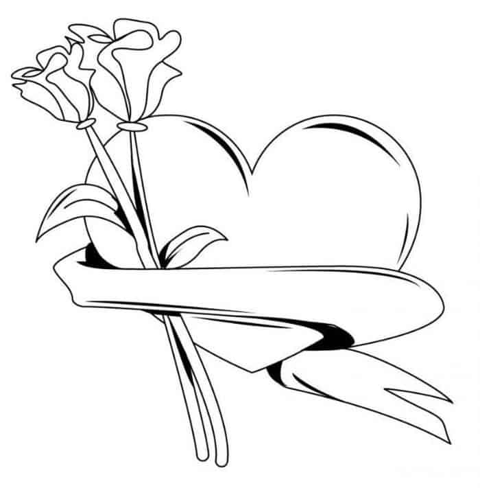 Valentine Rose Coloring Pages