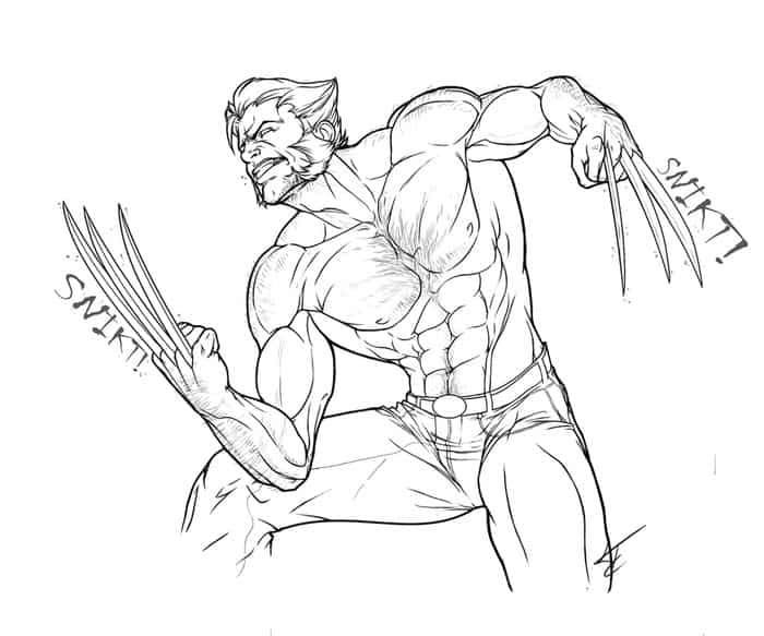 Wolverine Coloring Pages Outline