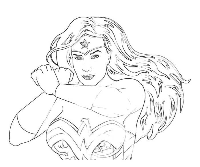 Wonder Woman Arms Crossed Coloring Pages