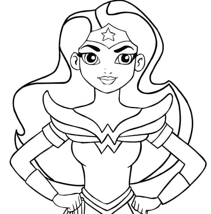 Wonder Woman Cutie Coloring Pages