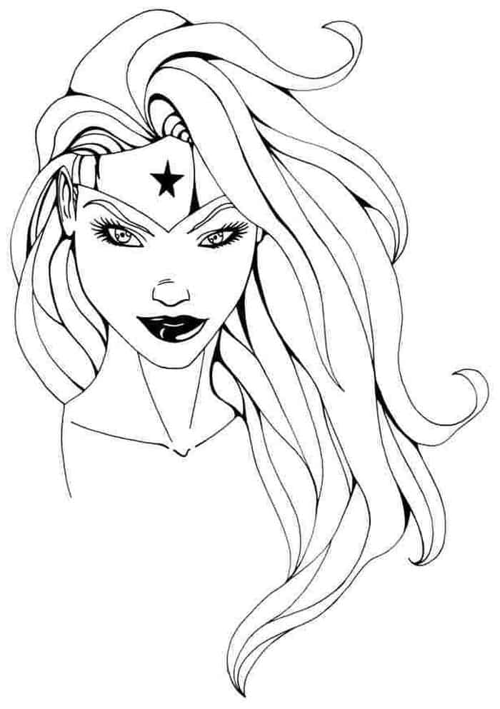 Wonder Woman Head Coloring Pages