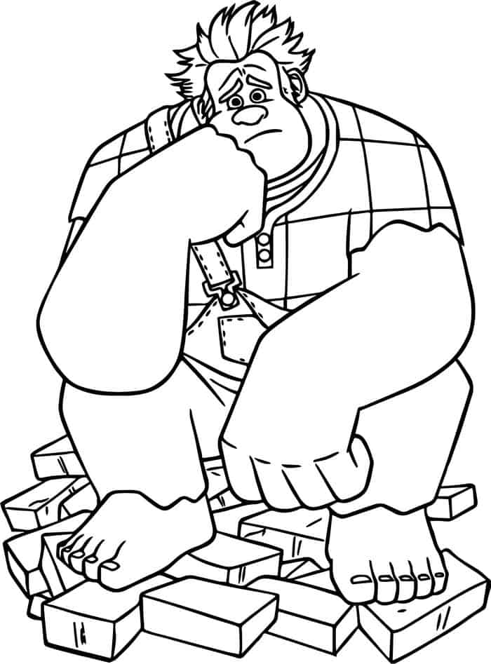 Wreck It Ralph Coloring Pages Distroing A Building