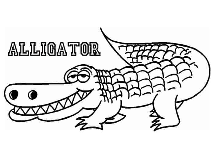 Alligator Holding Sign Coloring Pages