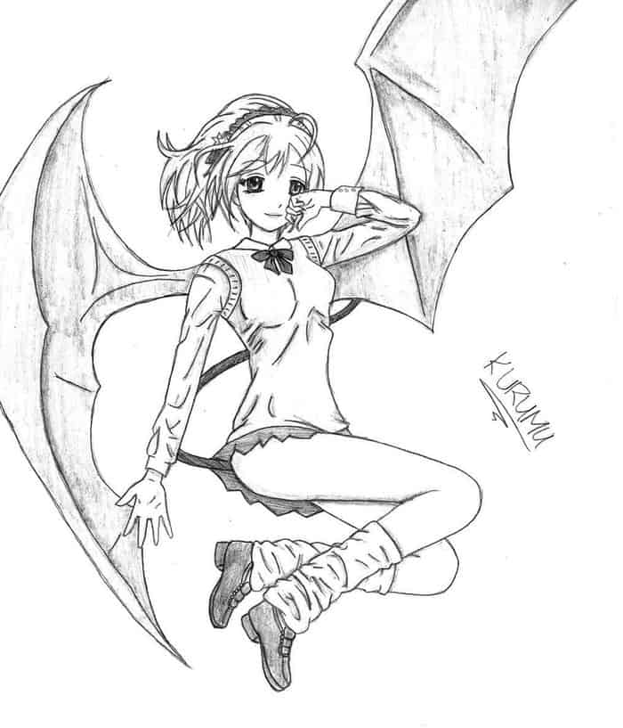 Anime Vampire Girl Coloring Pages