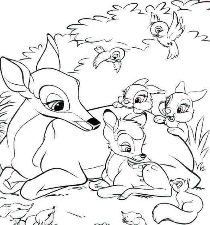 Bambi And Mother Coloring Pages