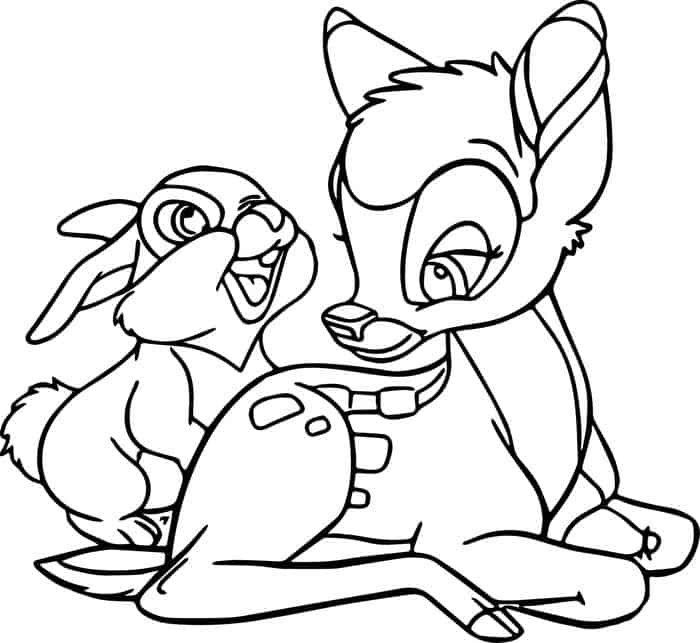 Bambi And Thumper Coloring Pages
