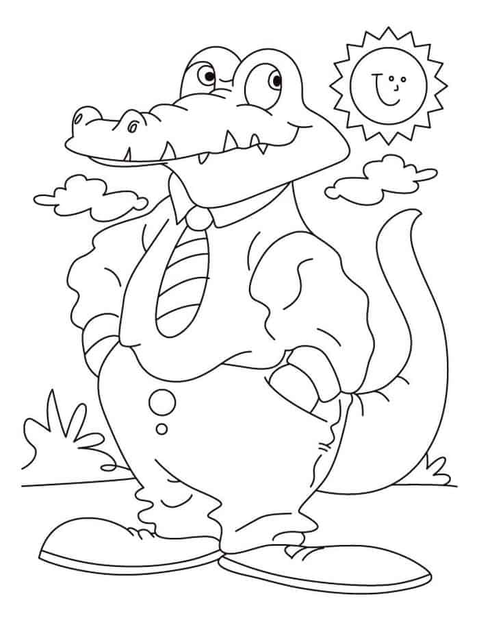 Cartoon Alligator Coloring Pages