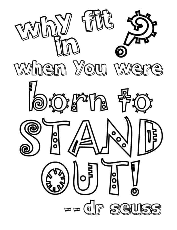 Dr Seuss Quote Coloring Pages