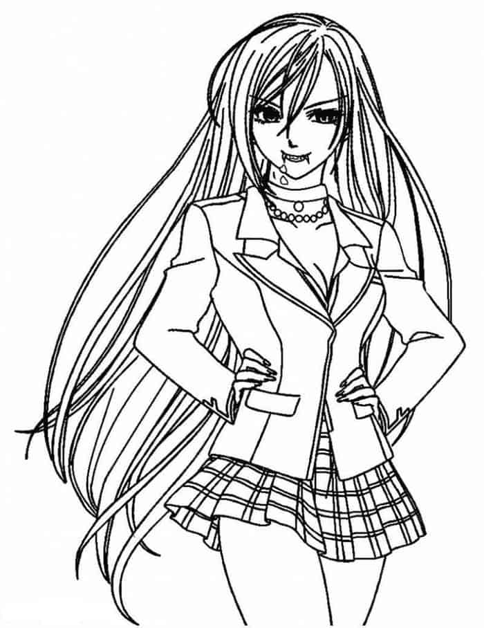 Female Vampire Coloring Pages