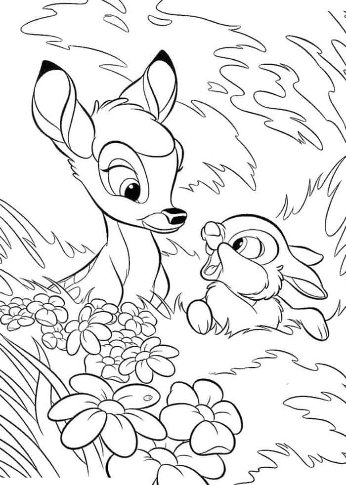 Flower From Bambi Coloring Pages
