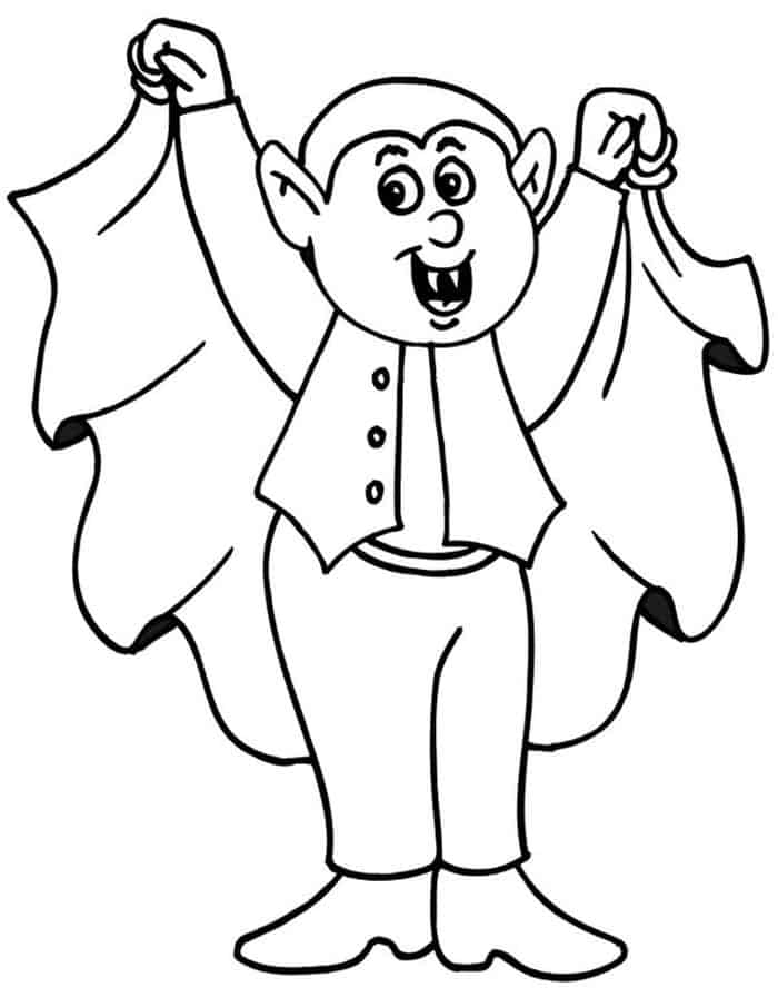 Halloween Coloring Pages Cute Vampire