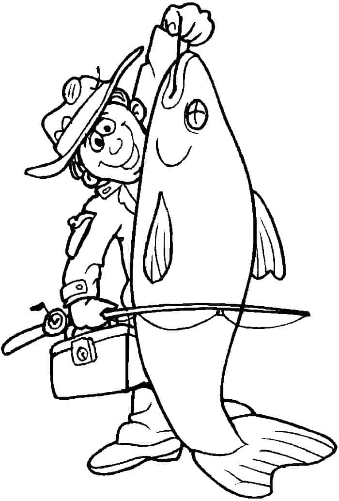 Happy Fathers Day Coloring Pages Fishing
