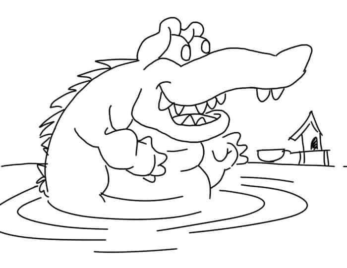 Kawaii Animal Coloring Pages Alligator