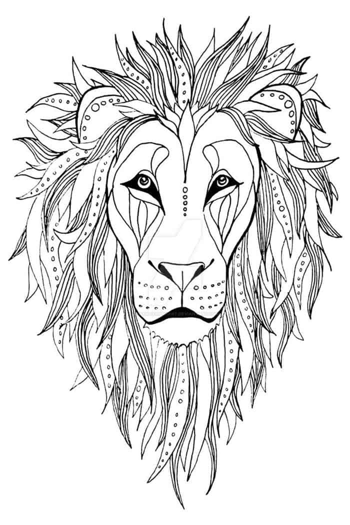 Lion Face Coloring Pages
