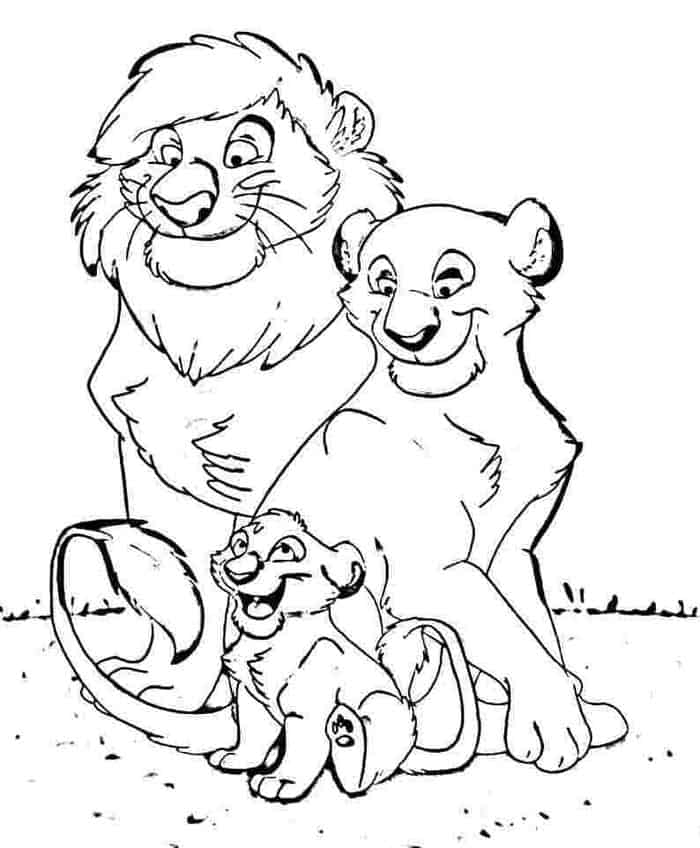 Lion Family Coloring Pages