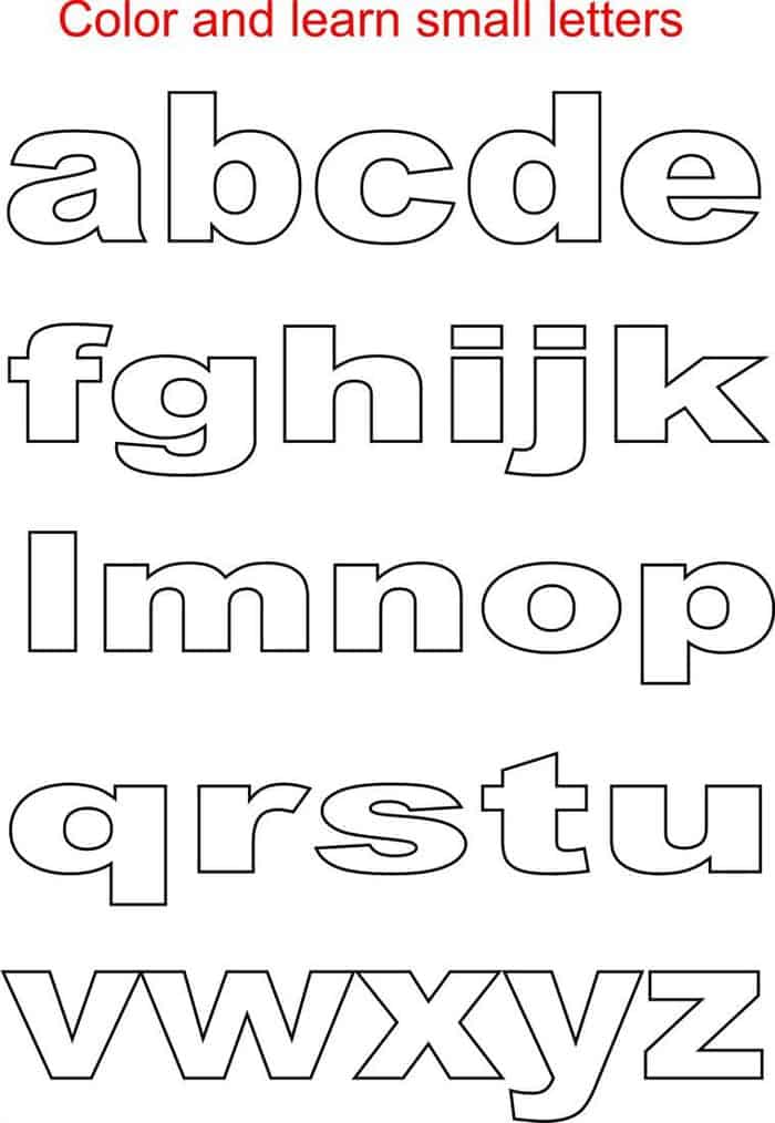 Lower Case Alphabet Coloring Pages