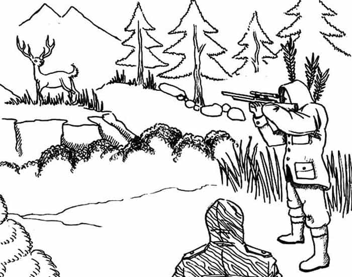 Printable Deer Hunting Coloring Pages