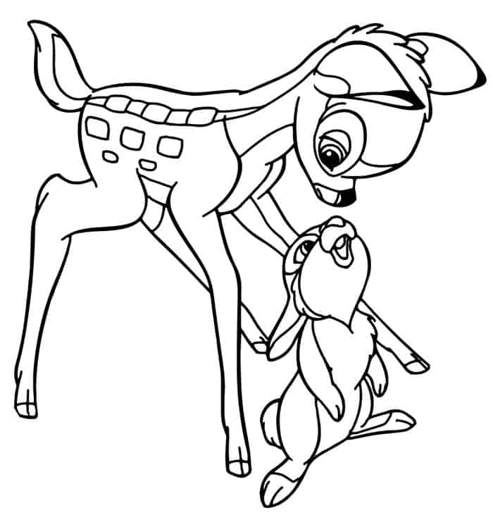 Thumper And Bambi Coloring Pages