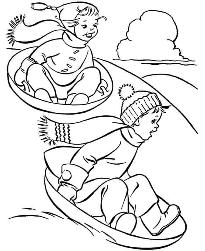 Winter Fun Coloring Pages