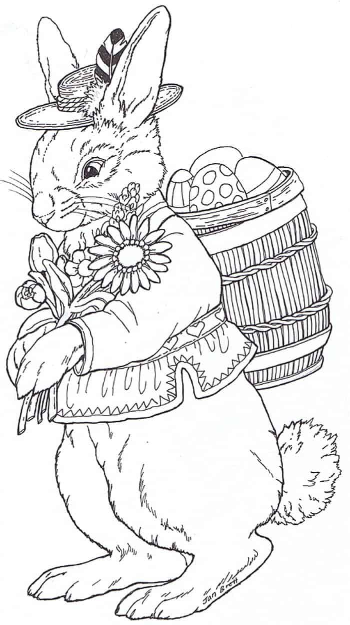 easter egg bunny coloring pages