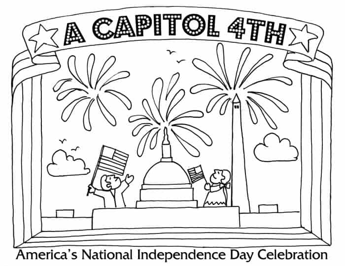 4th Of July Decorations Coloring Pages