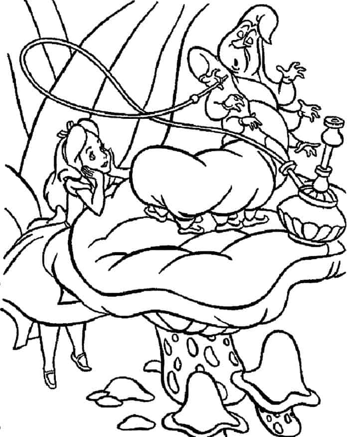 Alice In Wonderland Caterpillar Coloring Pages For Little Babies