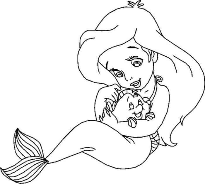 Baby Ariel Coloring Pages