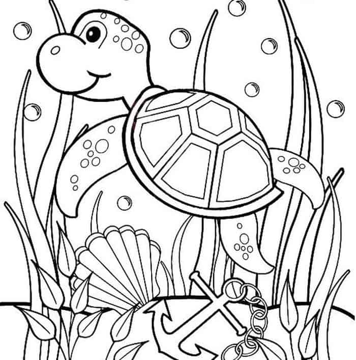 Baby Sea Turtle Coloring Pages 1