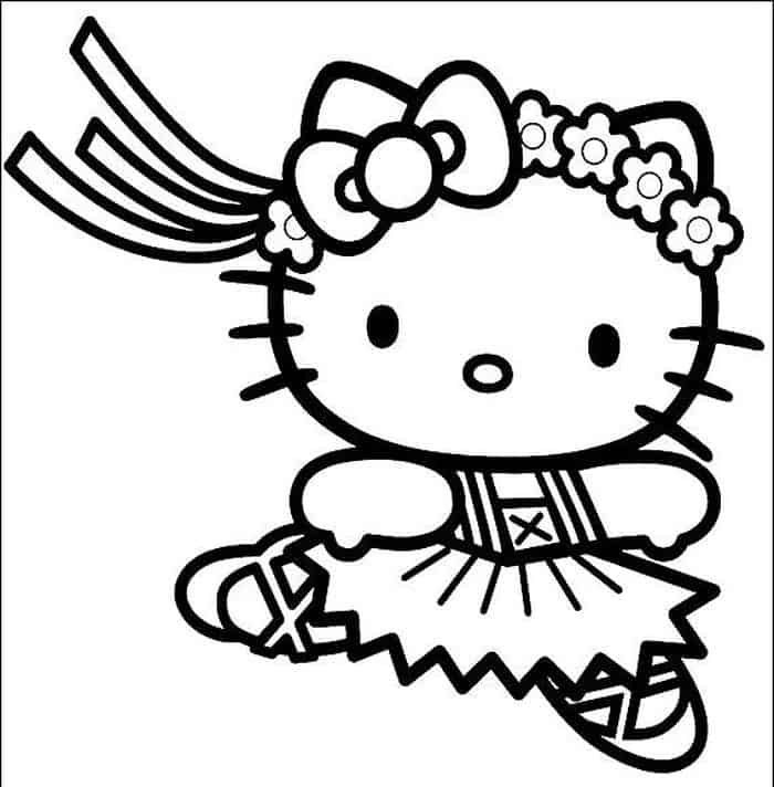 Ballerina Hello Kitty Coloring Pages