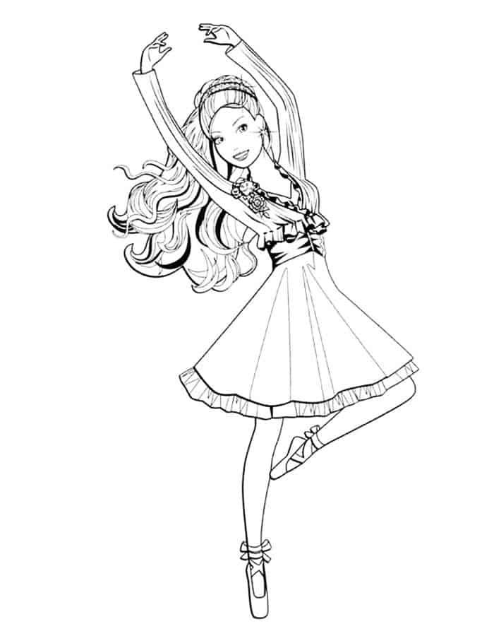 Barbie Ballerina Coloring Pages