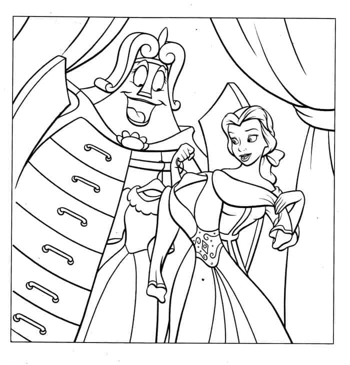 Belle Christmas Coloring Pages