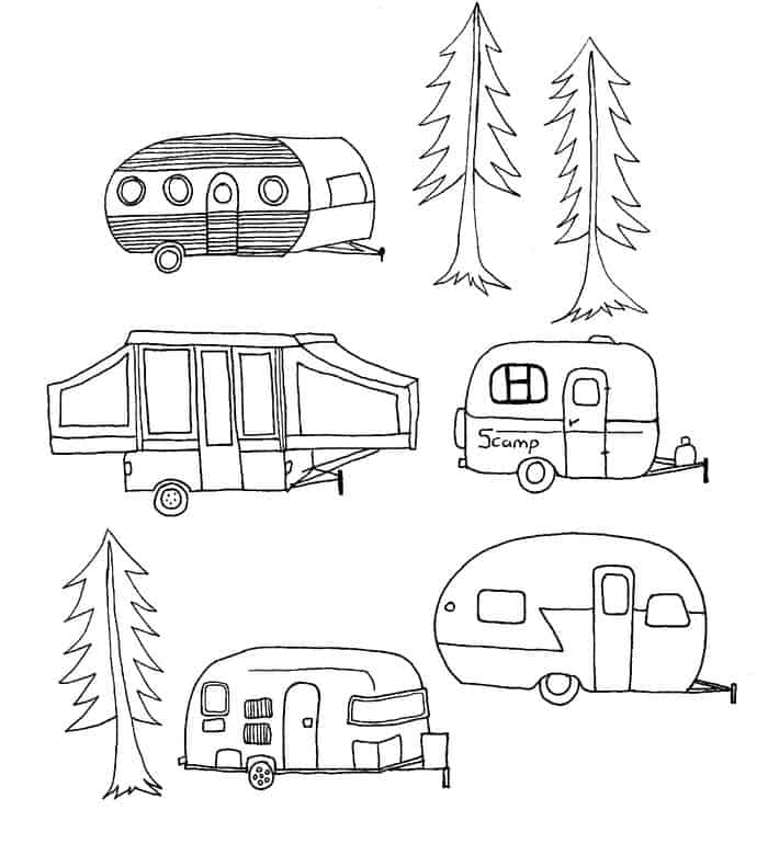 Camping Coloring Book Pages