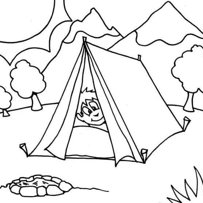 Camping Coloring Pages For Preschool