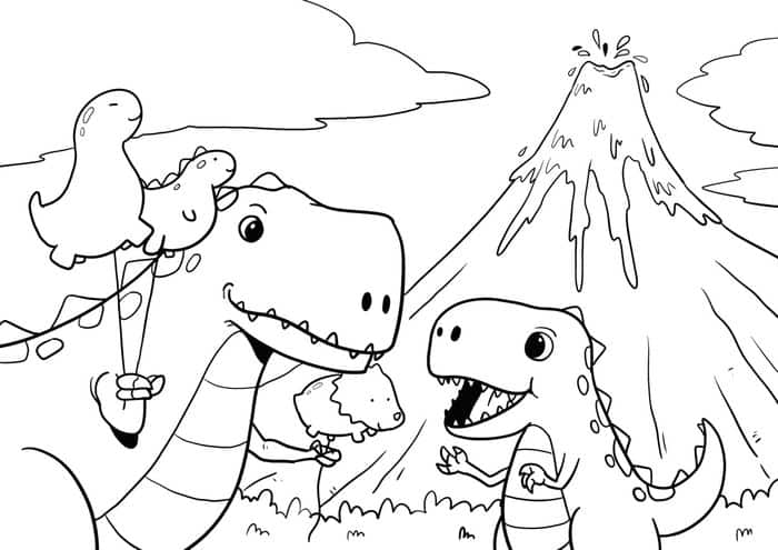 Cartoon Good Dinosaur T Rex Coloring Pages
