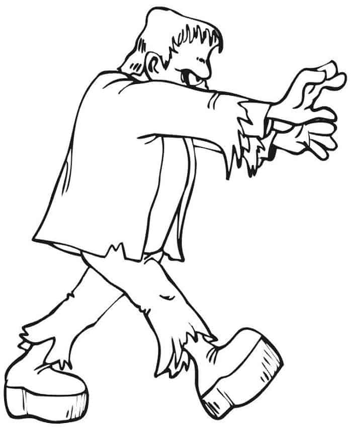 Cartoon Zombie Coloring Pages