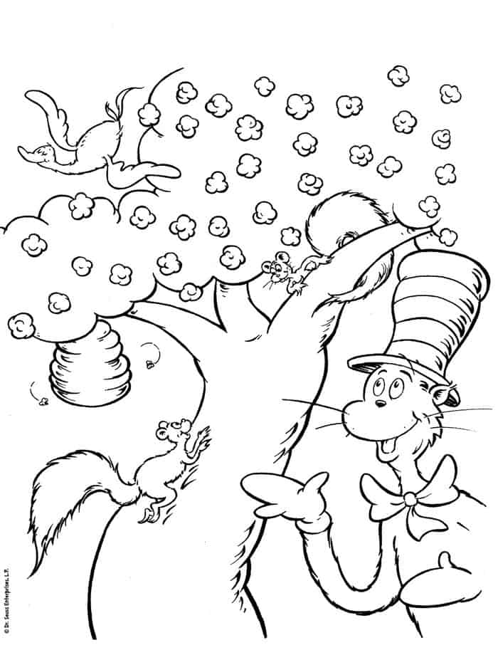 Cat In The Hat Printable Coloring Pages