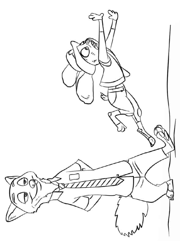 Coloring Book Printable Pages Of Cartoons On Zootopia