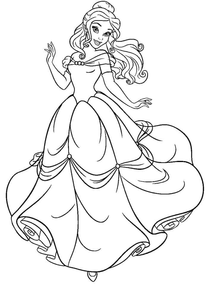 Coloring Pages Disney Princesses Belle